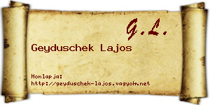 Geyduschek Lajos névjegykártya